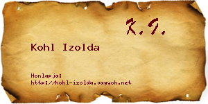 Kohl Izolda névjegykártya